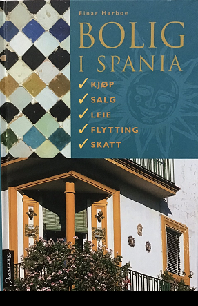 Bilde av boken "Bolig i Spania" av Aschehoug, en innbundet guide om kjøp, salg, leie, flytting og skatt i Spania.