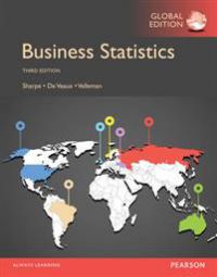 Bokomslag for Business Statistics (Pocket) av Pearson, med global utgave og statistikkrelaterte grafikk.