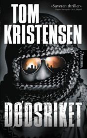 Bokomslag for romanen Dødsriket av Aschehoug, innbundet utgave med mørkt, skummelt design og tittel i gullbokstaver.