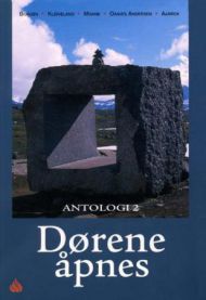 Norsk for innvandrere Dørene åpnes Antologi 2, utgave fra Fag og kultur, bilde av bokomslaget med tittel og design