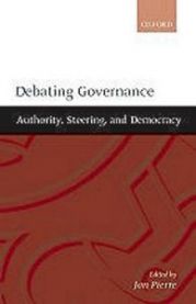 Bokomslag for Debating Governance, en politikkbok fra Oxford University Press, med fokus på styring og beslutningsprosesser.