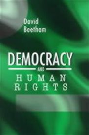 Pocket bok om demokrati og menneskerettigheter av Polity Press, viser forsiden med tittel og design.