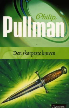 Bokomslag for "Den skarpeste kniven" av Aschehoug & Co, oversatt skjønnlitteratur for barn og ungdom, viser en illustrasjon av en kniv.