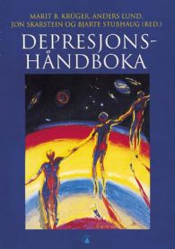 Bilde av Depresjonshåndboka av Gyldendal, en psykologibok med fokus på depresjon, vist med bokomslag og åpnet side.