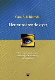 Illustrasjon av et vurderende øye brukt i pedagogikk, med observasjon, vurdering og utvikling i undervisningssammenheng.