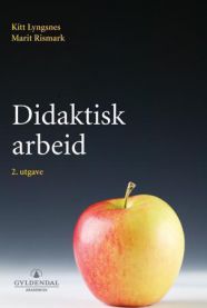 Nærbilde av en bok om didaktisk arbeid innen pedagogikk fra Gyldendal, med åpen side og utdypende innhold.