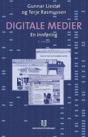 Digital medier og medievitenskap bok fra Universitetsforlaget, med omslag i innrammet design.