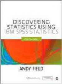 Pocket-bok om Discovering Statistics Using IBM SPSS Statistics med databehandling og analyseverktøy, vist med bokomslag.