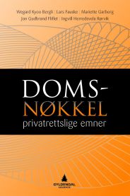 Domsnøkkel for jus fra Gyldendal, viser en oversikt over privatrettslige emner med juridiske begreper og diagrammer.