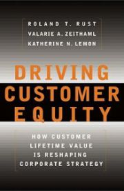 Bokomslaget for "Driving Customer Equity" som viser tittel og forfatter, fokus på markedsføring og kundeverdi.