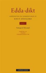 Pocketboken Edda-dikt fra Cappelen Damm, litteraturbok med klassiske norrøne dikt, viser omslaget med tittel og forfatter.
