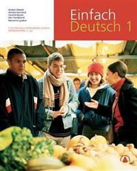 Bokomslag for Einfach Deutsch 1 Tysk II VGS lærebok fra Gyldendal, viser bokas design og tysk språkelementer.