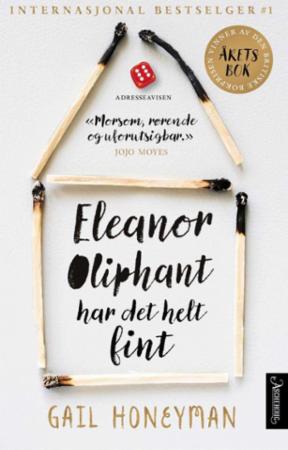 Bokomslag for "Eleanor Oliphant har det helt fint" av Aschehoug & Co, pocketutgave av oversatt skjønnlitteratur for voksne.