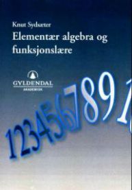 Bilde av boken "Elementær algebra og funksjonslære" fra Gyldendal, med fokus på algebra og funksjoner i matematikk.