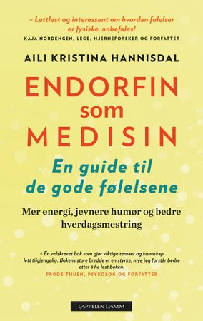 Norsk sakprosa for voksne, "Endorfin som medisin" pocketutgave av Cappelen Damm AS, viser bokomslaget med tittel og design.