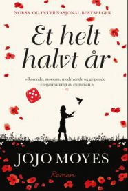 En bok med tittelen "Et helt halvt år" av Bokia.no, vist med åpen bokomslag og sidevisning.