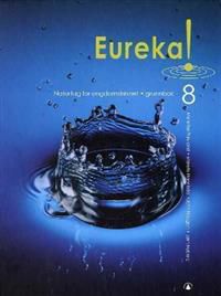 Gyldendal Eureka! 8: Grunnbok skolebok med åpen fargeillustrasjon og tekst på forsiden