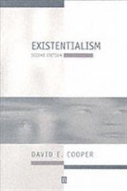 En pocket utgave av filosofiboken "Existentialism" fra John Wiley & Sons, vises med tittelside og åpen bok.