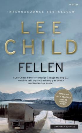 Bokomtale av "Fellen" av Cappelen Damm AS, pocketutgave av oversatt skjønnlitteratur for voksne, vist med åpen bok og omslagsdesign