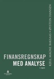 Bilde av boken Finansregnskap med analyse av Gyldendal, viser åpen bok med finansregnskap og analyse illustrasjoner