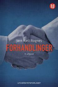 Bilde av en bok om forhandlinger innen ledelse fra Universitetsforlaget, vist på et bord med åpen side.