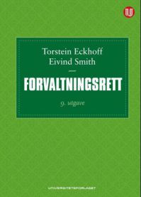 Bilde av bok i forvaltningsrett fra Universitetsforlaget, viser forsiden av en juridisk lærebok om offentlig forvaltning.