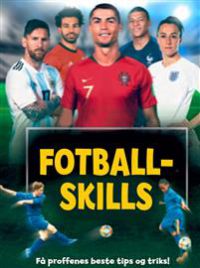Bilde av boken "Fotballskills: få proffenes beste tips og triks" av Vigmostad og Bjørke, innbundet, med fotballrelatert cover.