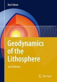 Bokomslag for Geodynamics of the Lithosphere av Springer, viser illustrasjoner av jordskorpa og geologiske lag.