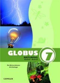 Fargerik Cappelen Globus naturfag 7 elevbok for barneskolen med kart og naturfaglige illustrasjoner.