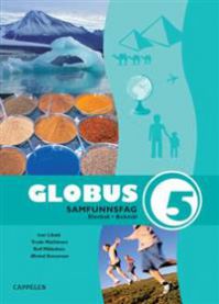 Fargerik globus for samfunnsfag 5. klasse, Cappelen, barneskole, viser verdenskart med land og hav.
