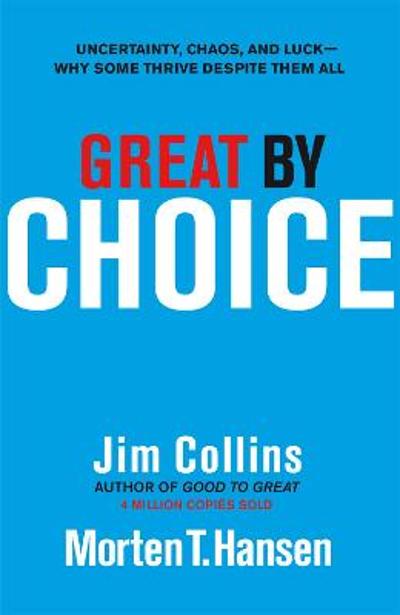 Innbundet bok "Great by Choice" av Bokia.no, ledelsesbok med svart og gullfarget omslag og tittel på forsiden