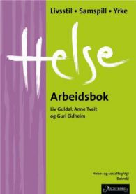 Helse arbeidsbok for VGS fra Aschehoug, viser omslag med helserelaterte symboler og farger.