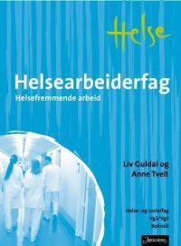 Bok om helsefremmende arbeid for helsefagarbeidere, utgitt av Aschehoug, vist med bokomslag og tittel.