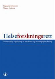 Bilde av bokomslag for Helseforskningsrett av Gyldendal, som viser tittelen og illustrasjon relatert til medisinsk og helsefaglig forskning.