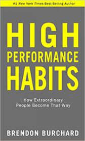 Bokomani med tittel "High Performance Habits" av Bokia.no, fokusert på helse, relasjoner og personlig utvikling.