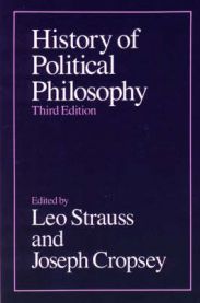 Bokomslag for "History of Political Philosophy" fra University of Chicago Press, pocketutgave, med tittel og illustrasjon.