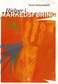 Illustrasjon av en person som hjelper med markedsføring, knyttet til Gyldendal sin markedsføringsbok.