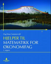 Bilde av Gyldendal hjelper til matematikk for økonomifag, med matematiske formler og økonomiske begreper.