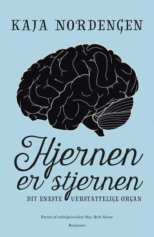 Illustrasjon av hjernen som en stjerne, tilpasset bokomslag for "Hjernen er stjernen" fra Bokia.no innen helse og personlig utvikling.