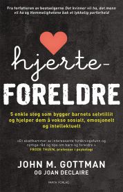 Hjerteforeldre innbundet bok om helse, relasjoner og personlig utvikling med hjerteformet design på forsiden.