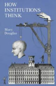 Pocketbok om hvordan institusjoner tenker, utgitt av Syracuse University Press, viser en åpen bok med tittelen synlig.
