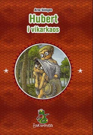 Bilde av "Hubert i vikarkaos" roman for junior fra Gyldendal Norsk Forlag, innbundet, med illustrasjoner og barnlig design.