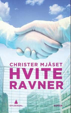 Innbundet roman "Hvite ravner" av Gyldendal Norsk Forlag, vises med bokomslag og tittel på forsiden