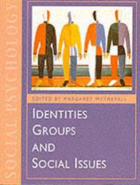 Bokomslag for "Identities, Groups and Social Issues" av Sage Publications, viser fargerike illustrasjoner av mennesker og samfunnsproblemer.