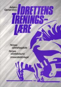 Bilde av boken Idrettens treningslære av Universitetsforlaget, med åpen bok og treningsillustrasjoner på forsiden.