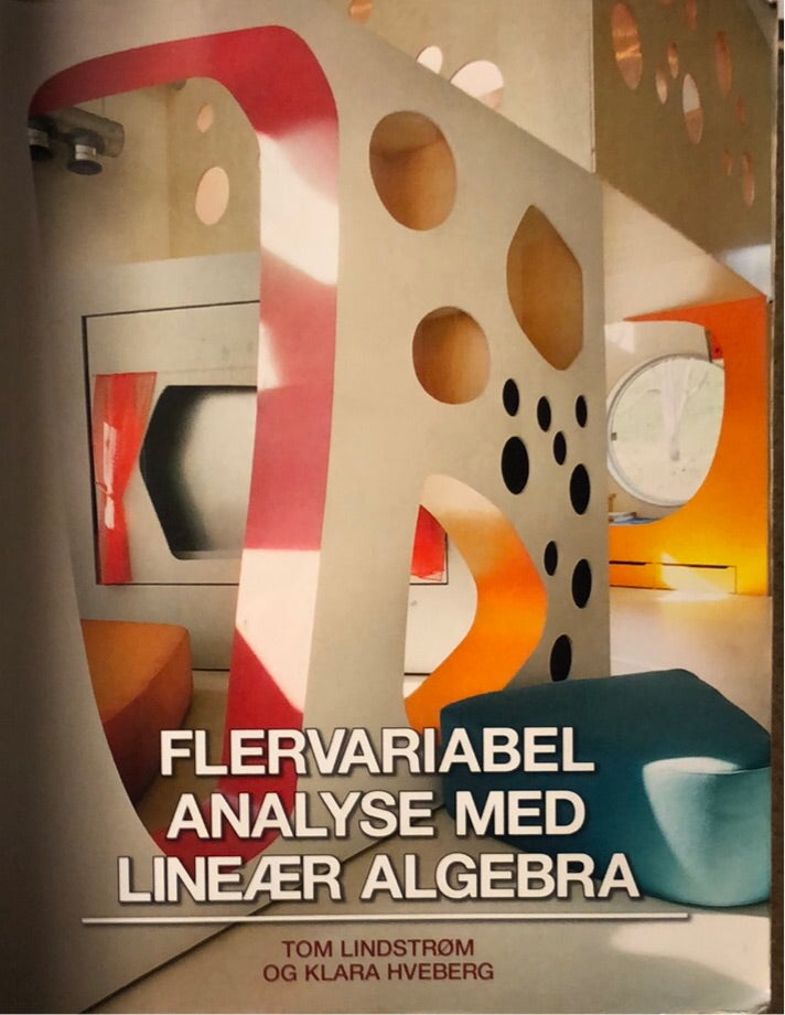 Bok om flervariabel analyse med lineær algebra, utgitt av Bokia.no, viser en åpen lærebok med matematiske diagrammer.