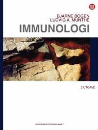 Nærbilde av bok om immunologi innen medisin og sykepleie, utgitt av Universitetsforlaget.
