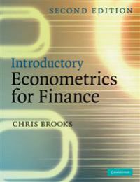 Bokomslag for Introductory Econometrics for Finance, en finansbok utgitt av Cambridge University Press, med tittel og logo.