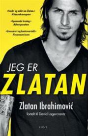 Bok med "Jeg er Zlatan" av Bokia.no, pocketutgave med sport og utendørsaktiviteter-tema, illustrasjon av Zlatan Ibrahimović