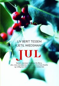 Julebok med bilder av barnet, stjernen, biskopen fra Myra, treet, kremmerne og fjøsnisse i innbundet utgave.